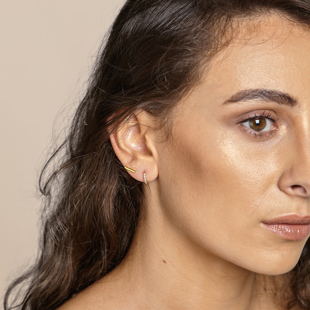 Minimal Zirconia Hoop Earrings