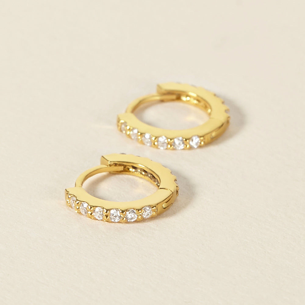 Minimal Zirconia Hoop Earrings