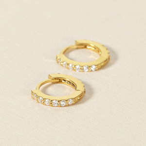 Minimal Zirconia Hoop Earrings