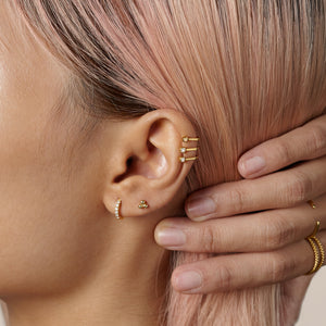 Minimal Zirconia Hoop Earrings