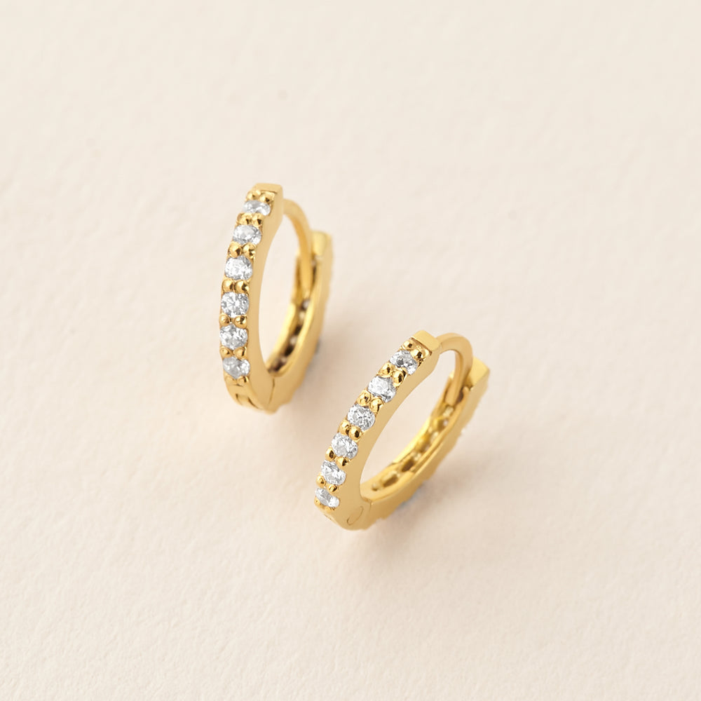 Minimal Zirconia Hoop Earrings