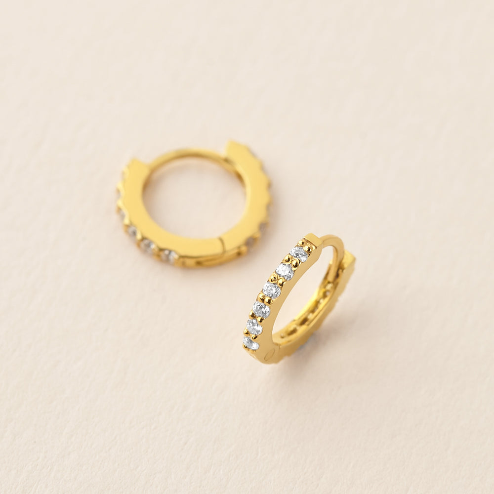 Minimal Zirconia Hoop Earrings