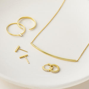 Minimal Zirconia Hoop Earrings