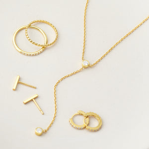 Minimal Zirconia Hoop Earrings