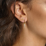 Pyramid Charm Hoops