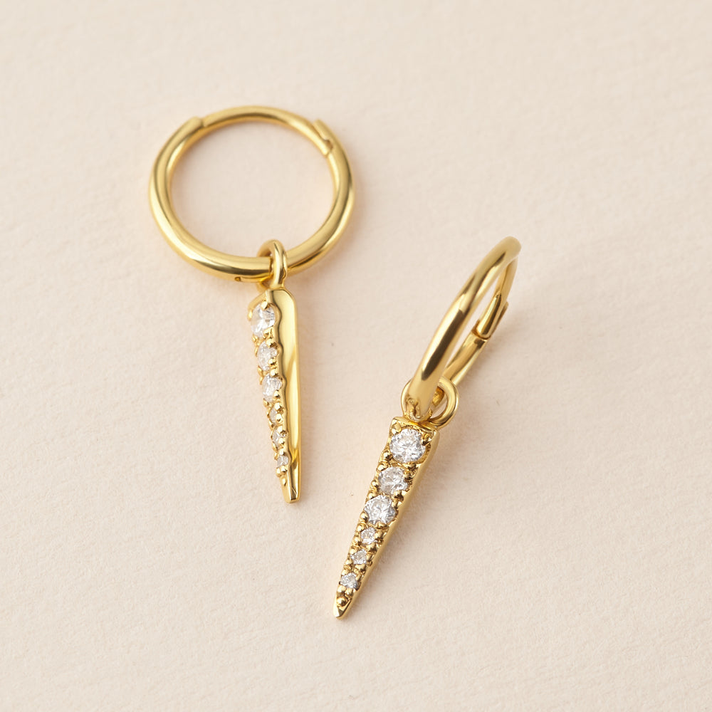 Pyramid Charm Hoops