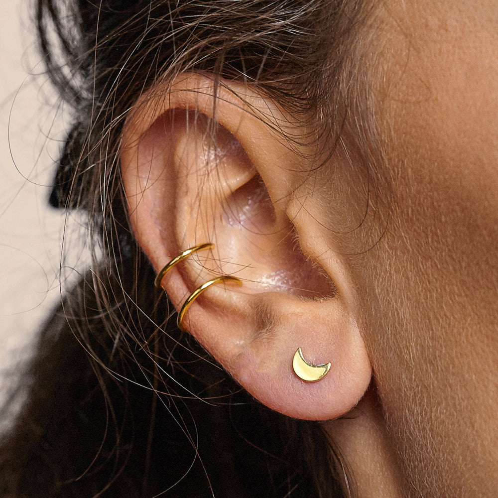 Moon Button Earrings