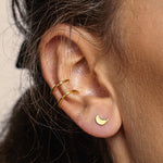 Moon Button Earrings