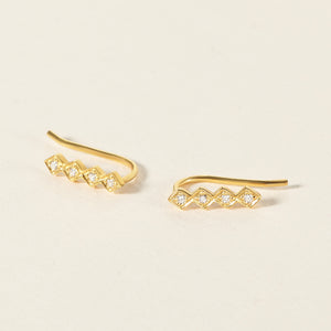 Diamond-shaped Climber Earrings