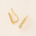 Diamond-shaped Climber Earrings