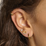 CZ Moon Button Earrings