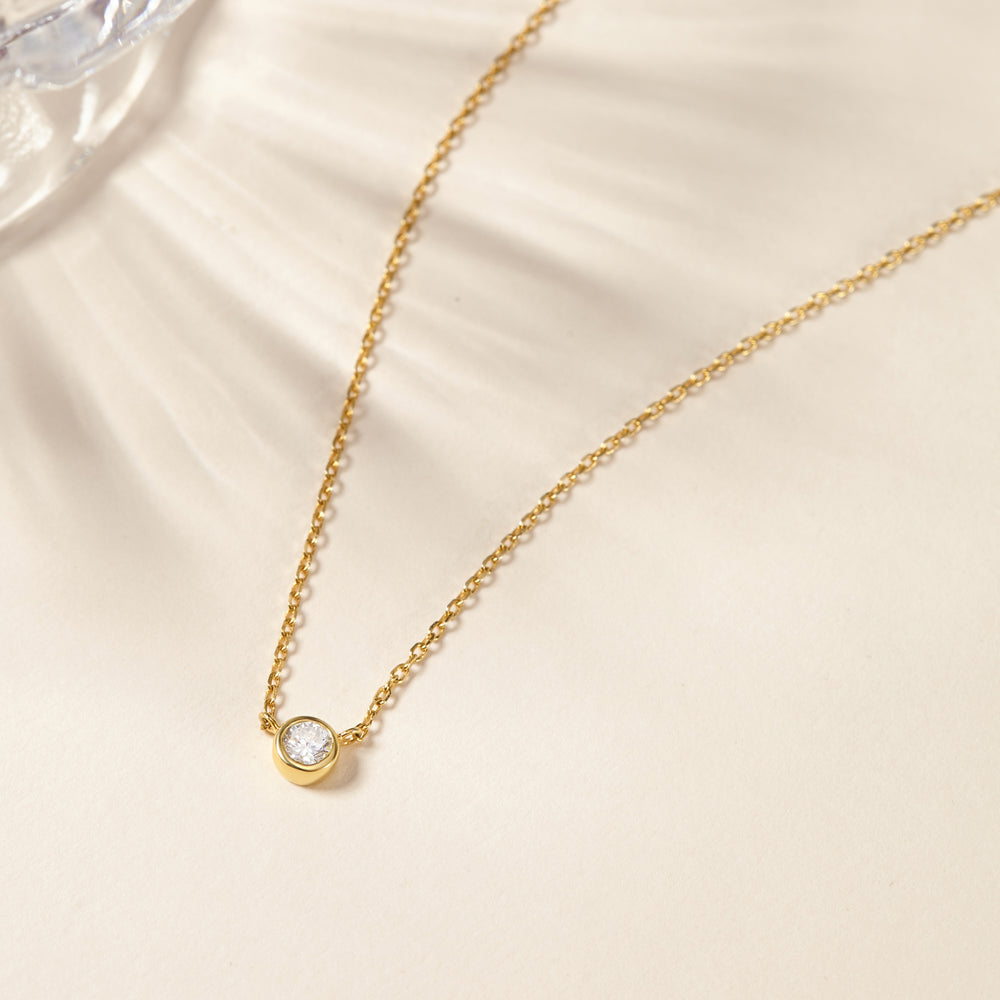 Rounded Zircon Charm Necklace