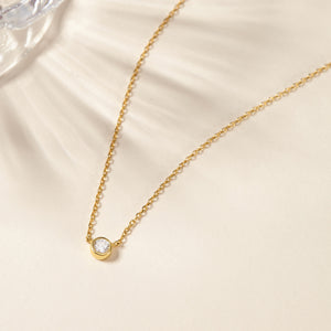 Rounded Zircon Charm Necklace