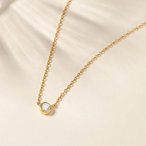 Rounded Zircon Charm Necklace