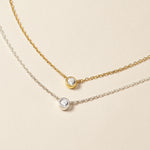 Rounded Zircon Charm Necklace