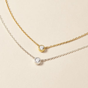 Rounded Zircon Charm Necklace