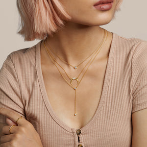 Rounded Zircon Charm Necklace