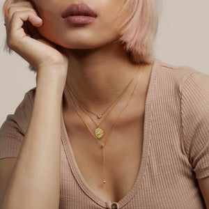 Rounded Zircon Charm Necklace