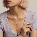 Rounded Zircon Charm Necklace