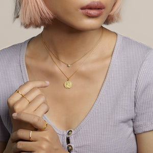 Rounded Zircon Charm Necklace