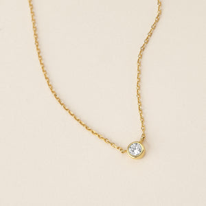 Rounded Zircon Charm Necklace