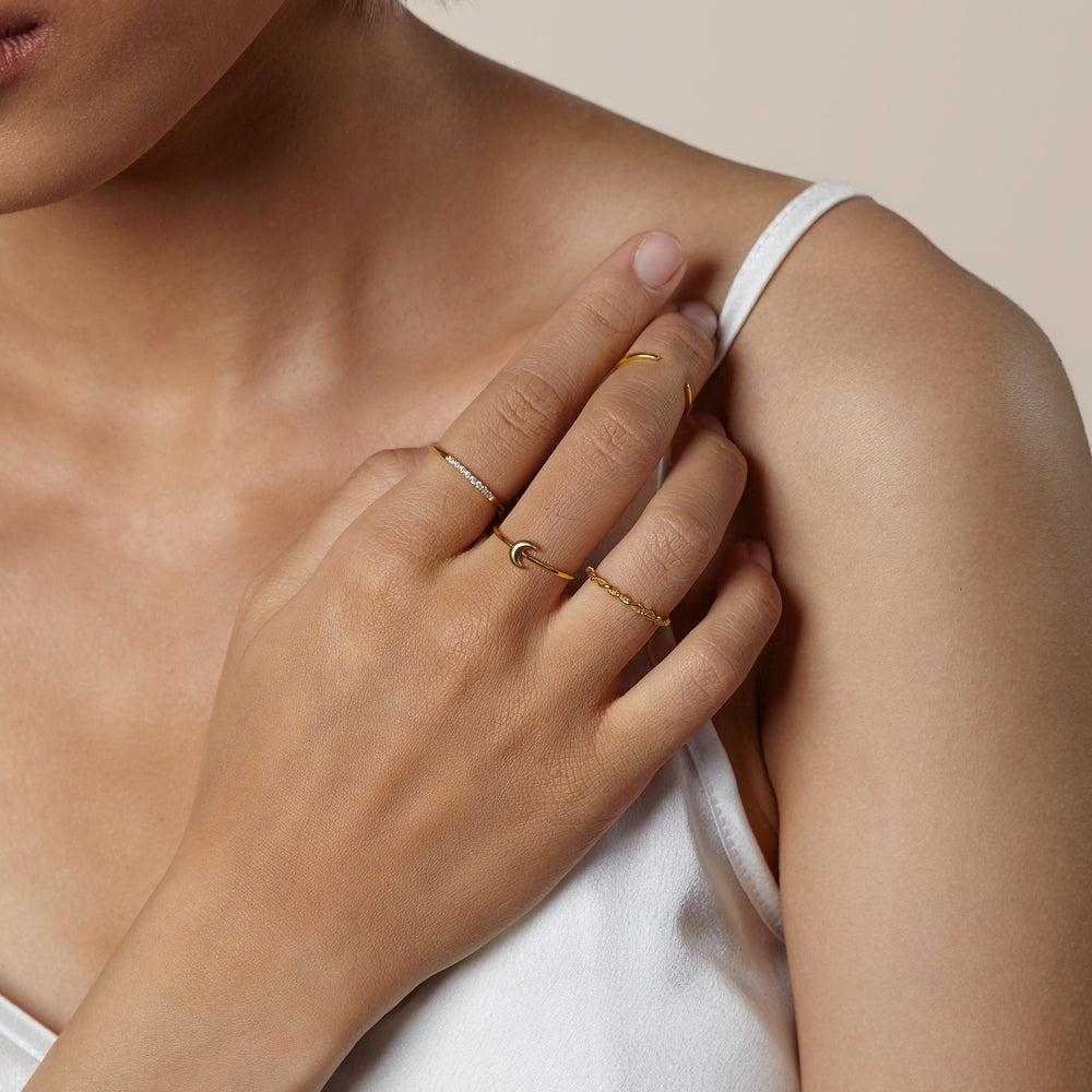 Dainty Moon Ring